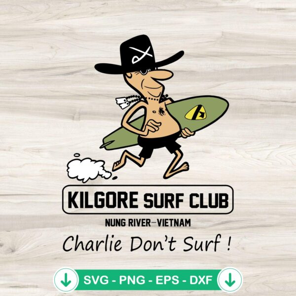 Kilgore Surf Club SVG file for Cricut cutting machine compatible