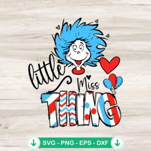 Little Miss Thing Reading Day svg file for Cricut cutting machine