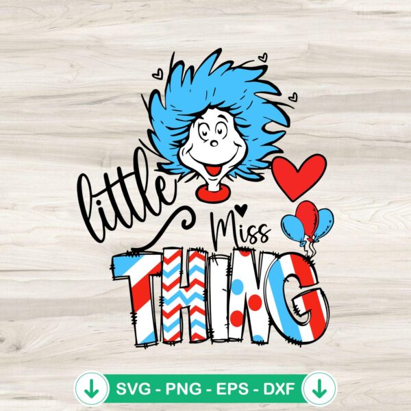 Little Miss Thing Reading Day svg file for Cricut cutting machine