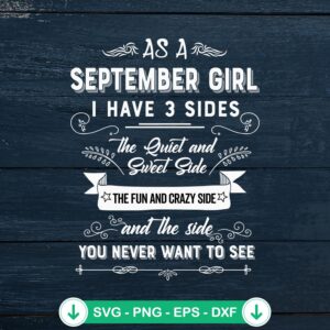 As A September Girl SVG file for Cricut and cutting machines