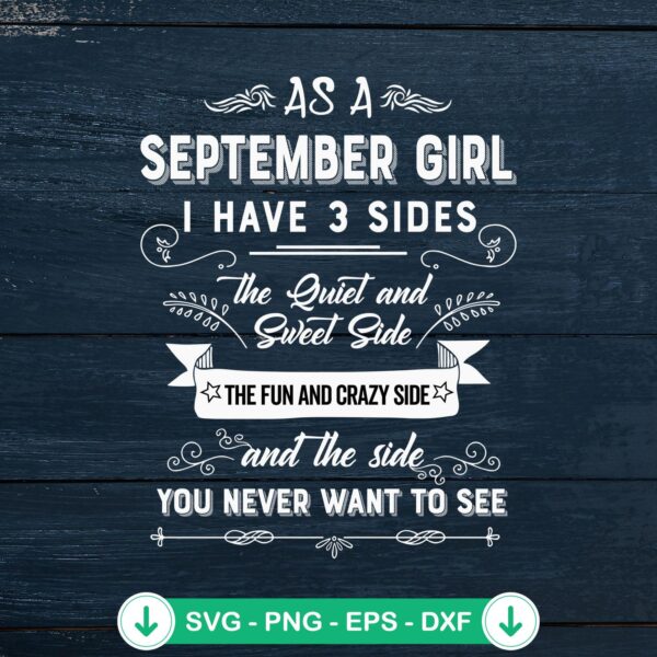 As A September Girl SVG file for Cricut and cutting machines