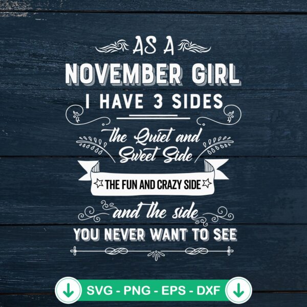 As A November Girl SVG file for cricut, funny cut file