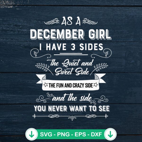 As A December Girl SVG file, funny cricut svg cutting file