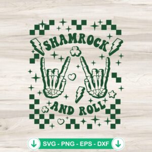Checkered Shamrock And Roll SVG file for cricut cutting machine