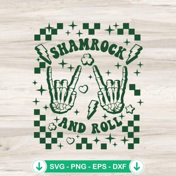 Checkered Shamrock And Roll SVG file for cricut cutting machine