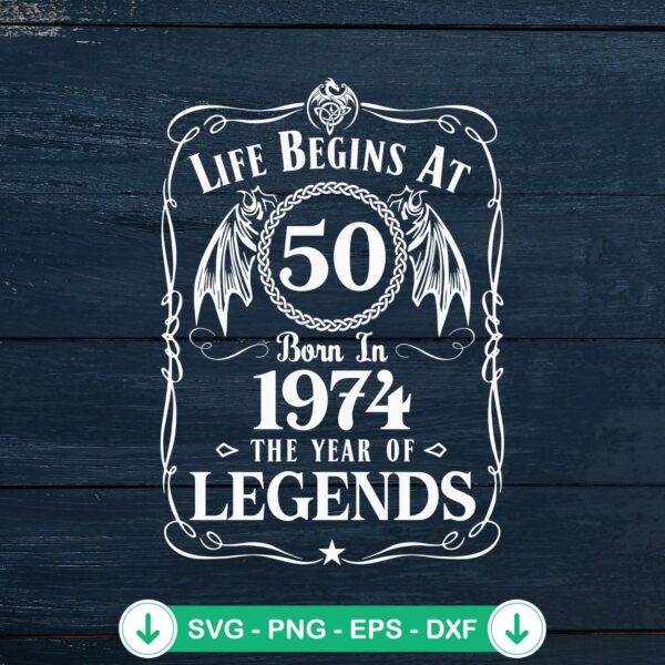 Life Begins At 50 svg file for 50th birthday cut file