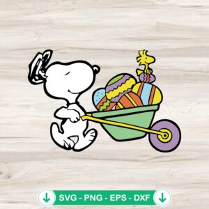 Snoopy Woodstock Easter Wagon svg file for cutting machine