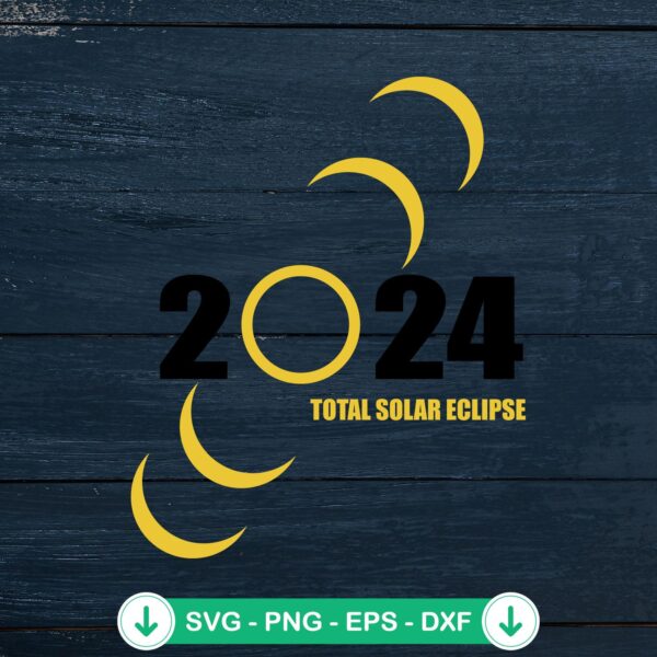 2024 Total Solar Eclipse SVG file for Cricut cutting machine