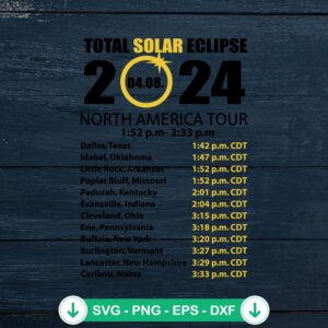 2024 Total Solar Eclipse SVG file for Cricut cutting machine