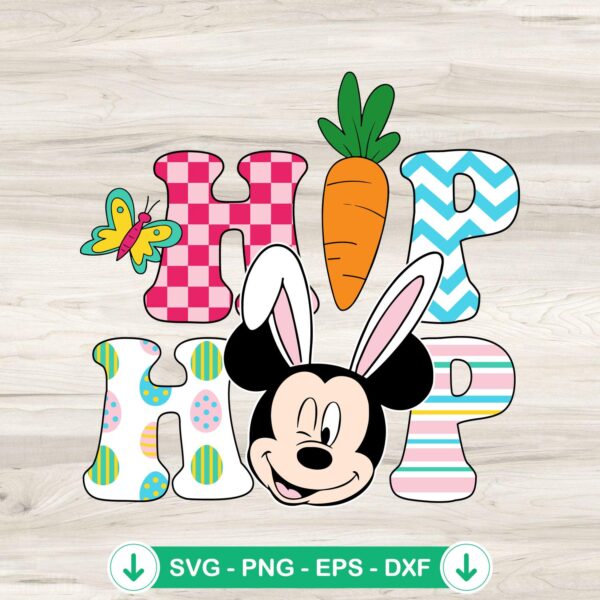 Hip Hop Easter Mickey Bunny SVG file for Cricut cutting machine