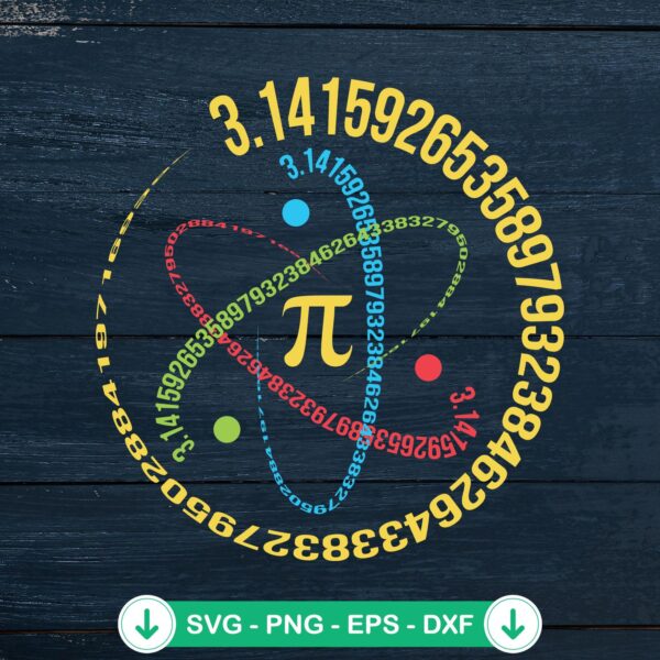Atom Pi Math Science SVG file for Cricut cutting machine