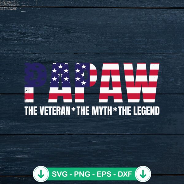 Papaw The Veteran SVG file for Cricut cutting file