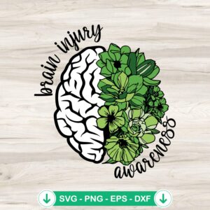 Brain Injury Awareness SVG file for Cricut and DIY projects