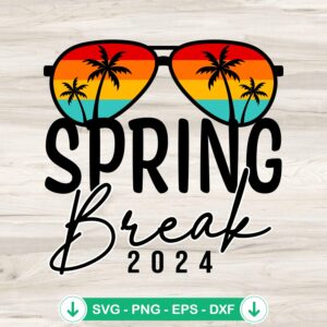 Spring Break 2024 Vintage svg file for beach week vacation