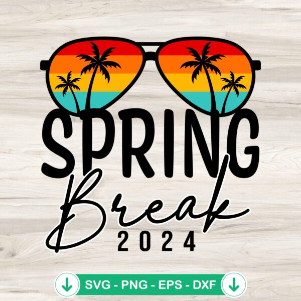 Spring Break 2024 Vintage svg file for beach week vacation
