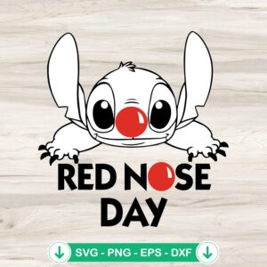 Stitch Red Nose Day SVG file for Cricut - cutting file