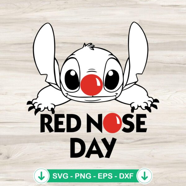 Stitch Red Nose Day SVG file for Cricut - cutting file