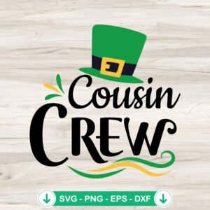 Retro Cousin Crew SVG file for St. Patrick's Day - cricut svg cut file