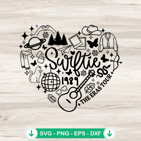 Swiftie The Eras Tour Heart SVG file for Cricut cutting