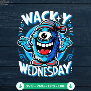 Wacky Wednesday Monster SVG file for Cricut cutting machine