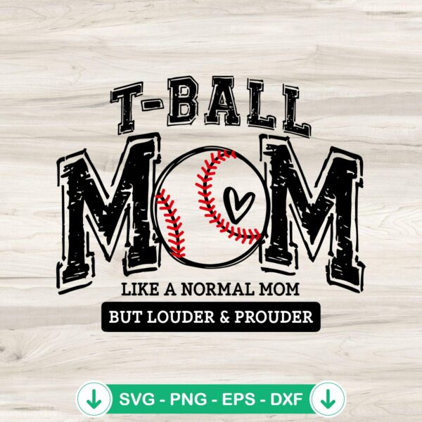 Retro T-Ball Mom SVG file for Cricut cutting machine