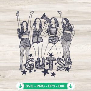 Vintage Olivia Rodrigo GUTS album SVG file for Cricut cutting