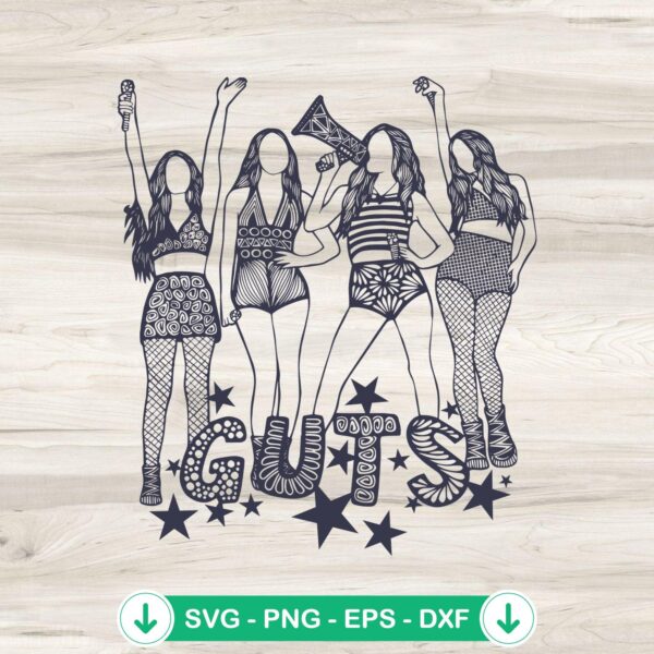 Vintage Olivia Rodrigo GUTS album SVG file for Cricut cutting