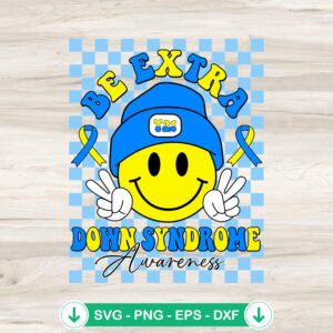 Retro Smiley Face Be Extra SVG file for Cricut or Silhouette