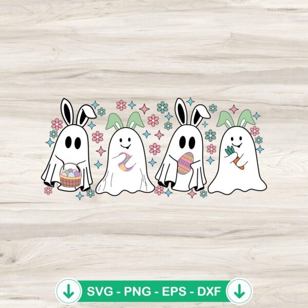 Cute Easter Ghost Spooky Bunny SVG file for Cricut and cutting machine