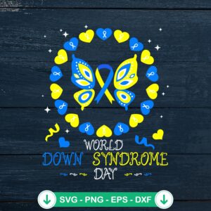 World Down Syndrome Day butterfly svg file for cutting machines