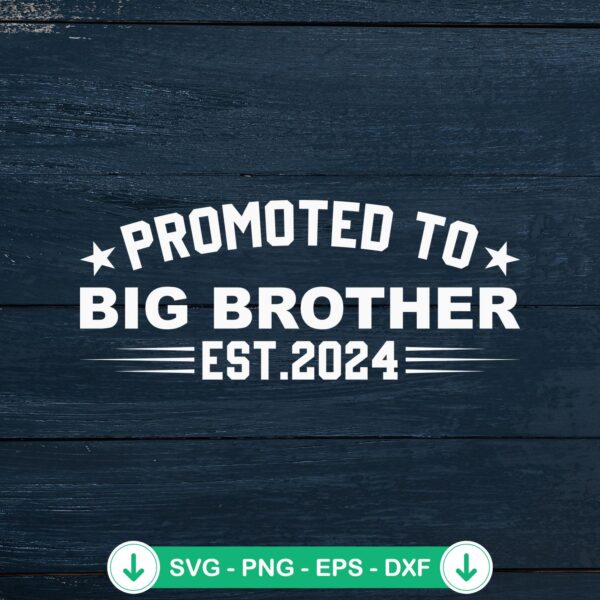 Promoted To Big Brother Est 2024 SVG file for Cricut