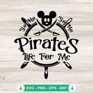 Retro Mickey Pirates Life SVG file for cutting machine