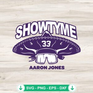 Aaron Jones Showtyme SVG file for Minnesota Vikings, cricut svg cutting file