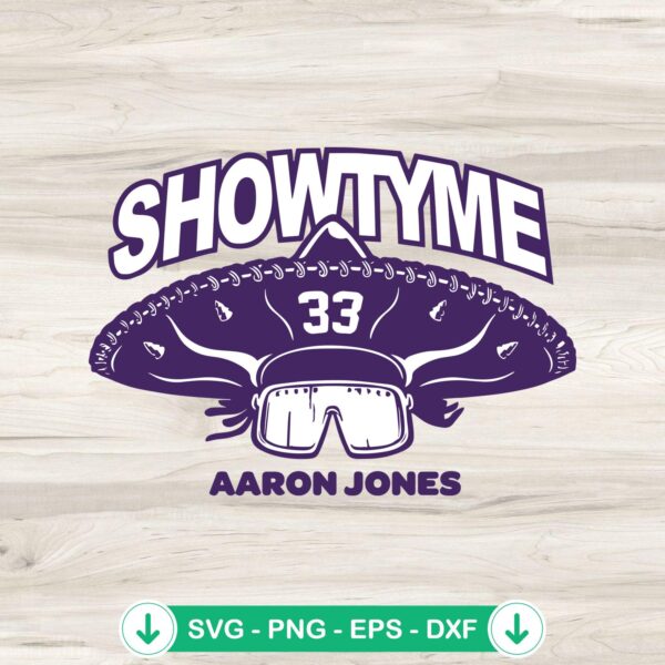 Aaron Jones Showtyme SVG file for Minnesota Vikings, cricut svg cutting file