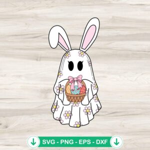 Cute Bunny Easter Ghost SVG file for cutting machines