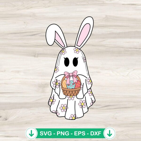 Cute Bunny Easter Ghost SVG file for cutting machines