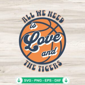 All We Need Is Love And The Tigers SVG file for Memphis Tigers