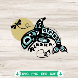 Alaska Cruise Group 2024 SVG file with dragonflies travel theme