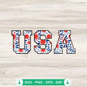 USA Flowers Retro America SVG file for cutting machines