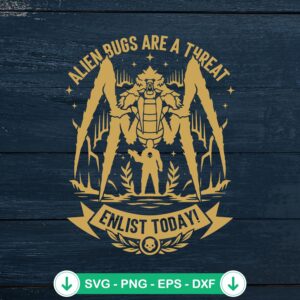 Alien Bugs Are A Threat SVG file for Cricut cutting machine