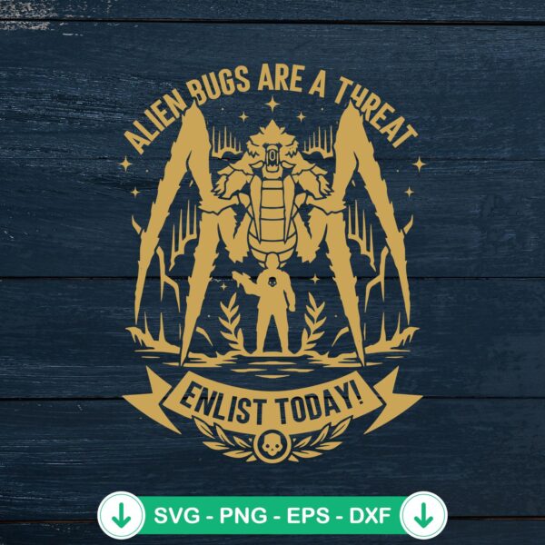 Alien Bugs Are A Threat SVG file for Cricut cutting machine