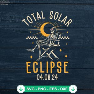 Skeleton Total Solar Eclipse 2024 svg file, cricut svg cut file