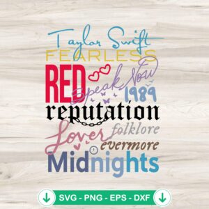 Taylor Swift Gift SVG file for Cricut - Swiftie Albums cut file