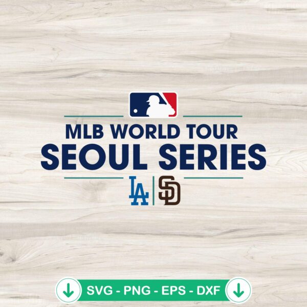 MLB World Tour Seoul Series SVG file Dodgers vs Padres cutting file