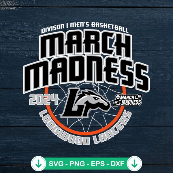 Division I Men's Basketball SVG file for Longwood Lancers 2024