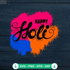 Happy Holi Festival Colors SVG file for Cricut cutting machine
