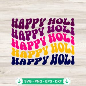 mockup-212472.jpg Happy Holi Phrase Retro Wavy SVG file for Cricut