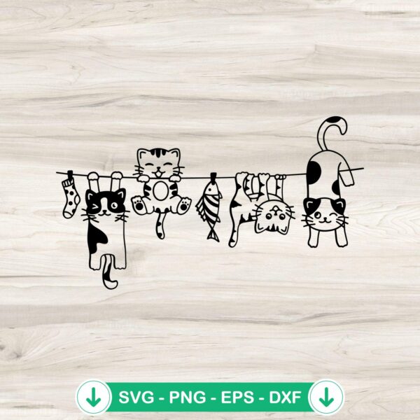 Hanging Cats SVG file for cat lovers Cricut cutting file