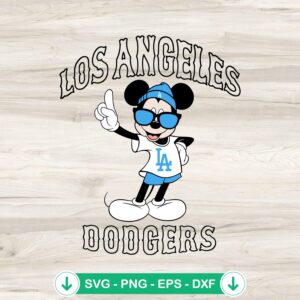 Mickey Mouse Los Angeles Dodgers svg file, cricut svg, cutting file