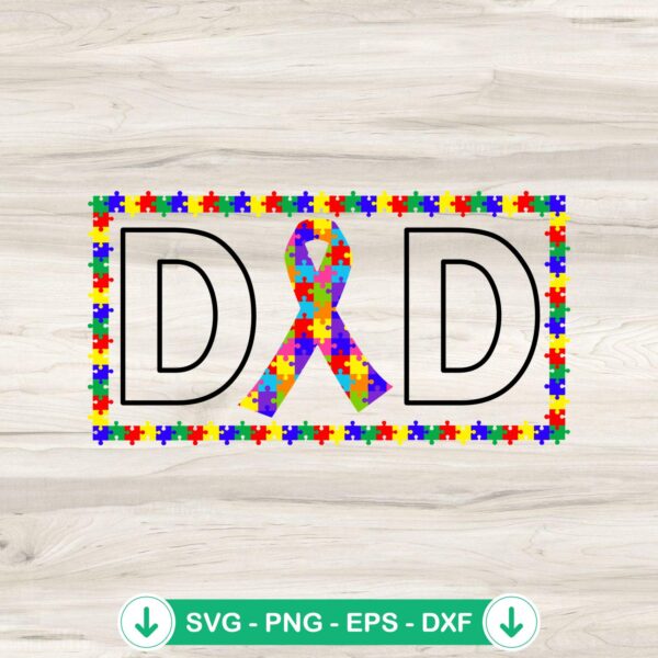 Cute Autism Dad Gifts SVG for Cricut cutting file featuring puzzle pieces